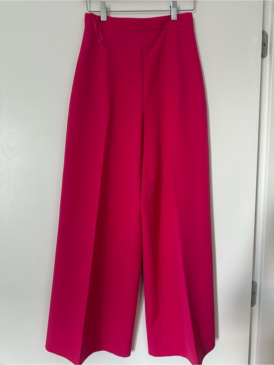 NADINE MERABI Pants - NADINE MERABI Hot Pink Wide-Leg High-Waist Pants